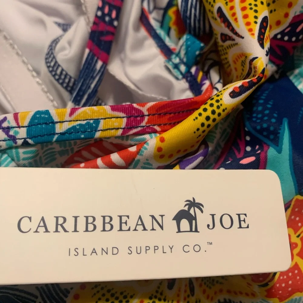 Caribbean Joe Women’s Multicolor Floral Power Swim Tanking, Sz 8 - Picture 8 of 9